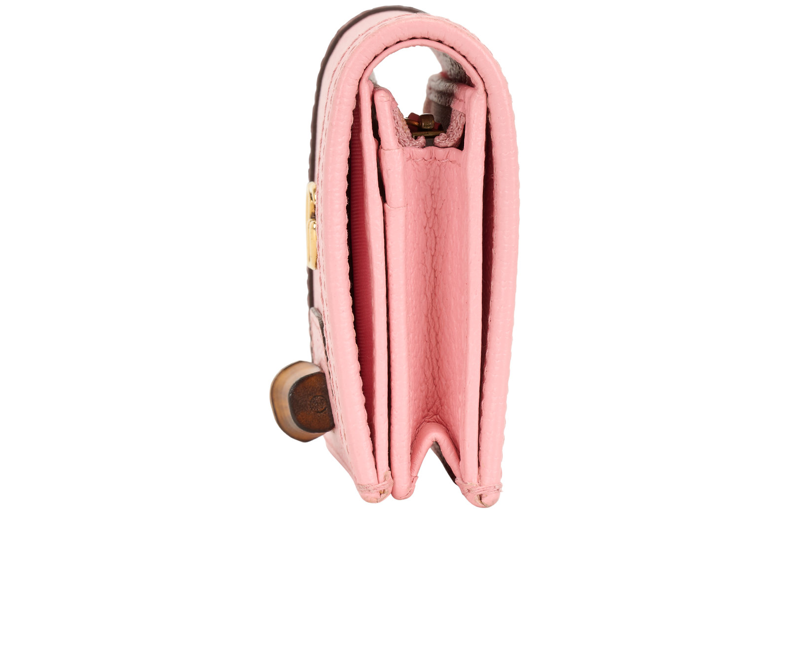 Gucci Diana Bamboo Card Case Wallet, &pound;250, Accessories, Pink, Leather, Bottom view